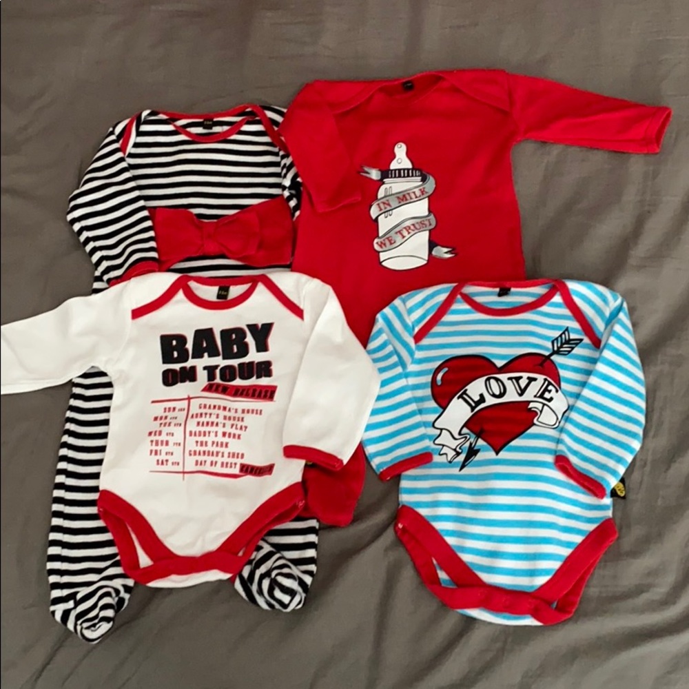Oh Baby London 0-3 months 3-6 months baby set rock n roll
